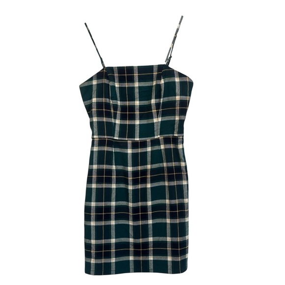 Aeropostale Dresses & Skirts - Aeropostale Womens Small Spaghetti Strap Teal Green Navy Plaid Mini Preppy Dress